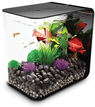 biOrb 72029 FLOW 15 LED in schwarz – elegantes Design-Aquarium Komplett-Set mit Filter-System, LED-Beleuchtung, Boden-Kies und Luftausströmer aus widerstandsfähigem Acryl-Glas