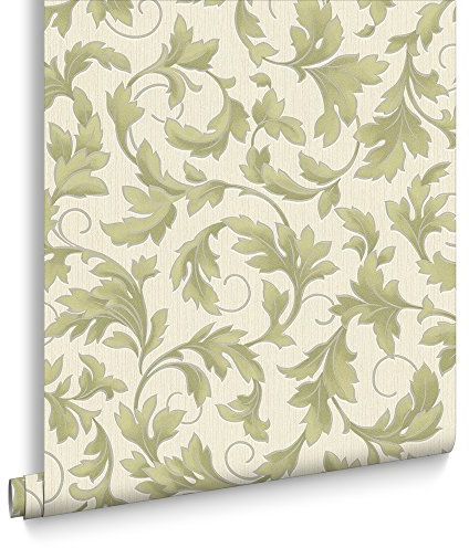 Graham & Brown Hermitage Charmed Tapete, cremefarben/Grün