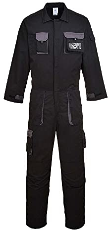 Portwest Portwest Texo Kontrast Overall, Größe: XXL, Farbe: Schwarz, TX15BKRXXL