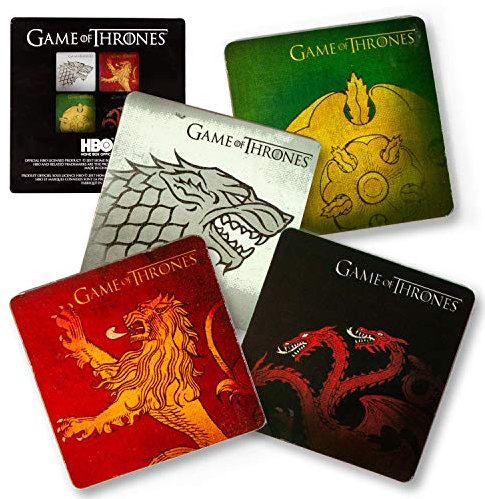 Game Of Thrones Coasters | Nerd Block Exclusive Drink Coaster Pads | Set of 4