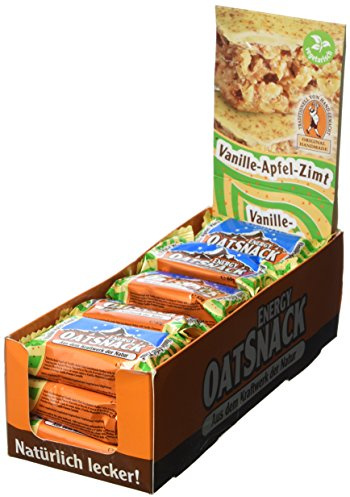Energy OatSnack, natürliche Riegel - von Hand gemacht, Vanille-Apfel-Zimt, 15x65g, 1er Pack (1 x 975g)