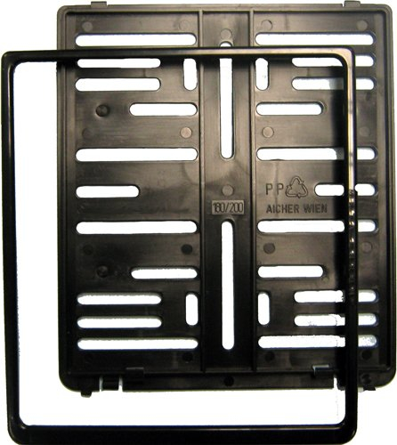Kennzeichenhalter schwarz 180x200 (für neues Motorradkennzeichen)