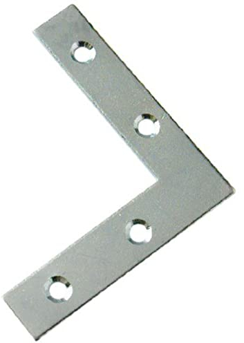 Merriway BH00054 (15 Pcs) Flat Corner Repair Brackets Braces Plates BZP, 50 mm (2 inch) - Pack of 15 Pieces