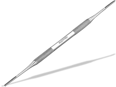 Nagelfeile - Eckenfeile, Doppelinstrument, Gerade aus rostfreiem Edelstahl