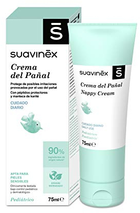 Suavinex Crema Pañal Bebé, Protege de Irritaciones y Rojeces, Apta para Pieles Sensibles y Recién Nacidos, para el Cambio Pañal con 90% Ingredientes de Origen Natural, Textura Cremosa, 75 ml