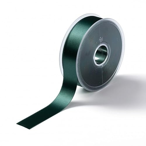 Prym Fir Green Satin Ribbon 25mm Wide Suitable for Dressmaking - per metre