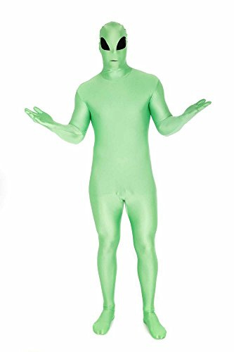 Morphsuits - Pour Hauteur | Combinaison Intégrale à Capuche & Visière, Design Alien Vert, Fermeture Éclair, Parfait pour Halloween, Idéal pour le Cosplay