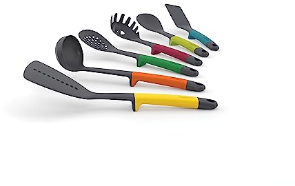 Joseph Joseph Elevate 6 piece Utensils set, Nylon heads heat resistant to 200 degrees, Multi-Colour