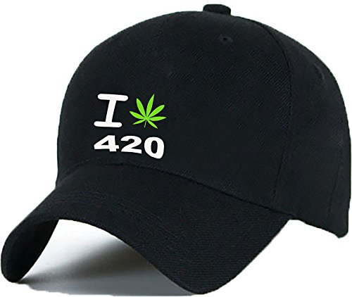 MFAZ Morefaz Ltd Baumwolle Baseball Cap Caps Ganja Weed Leaf I Love 420