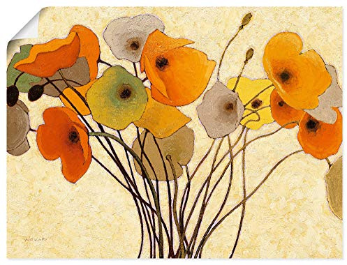 ARTLAND Wanddeko Poster & Kunstdrucke Wandposter 60x45 cm Blumen Blüten Mohnblumen Botanik Abstrakte Kunst Malerei Modern L1CB