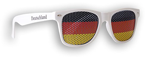 Promo Trade 1 x Fanbrille Deutschland - Weiß – Sonnenbrille – Brille Germany – Schwarz Rot Gold - Fan Artikel