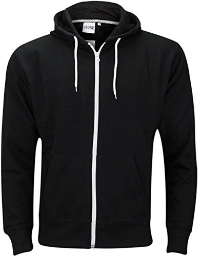 Mens Zip Up Hoody Jacket Black/L