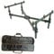 NGT Deluxe Cross Rod Pod & Padded Carry Case - Aluminium Fishing Rod Storage Rack - Green - 78cm (L) x 39cm (W) x 39cm (H) - Outdoor Use
