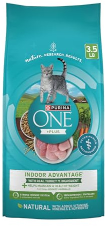 Purina ONE Natural, Low Fat, Weight Control, Indoor Dry Cat Food, +Plus Indoor Advantage - 3.5 lb. Bag