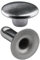 200 Doppel-Hohlnieten Ziernieten 2-teilig 9mm „9/10” aus Eisen (nickelhaltig), Finish: Nickel-glänzend