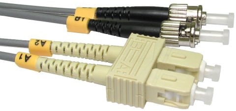 kenable Fibre Optic Cable OM1 Multimode Duplex ST to SC 62.5/125 LSZH Grey 10m