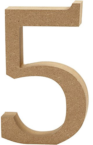 Creativ 12,7 cm MDF Nummer, braun, 13 x 2 cm