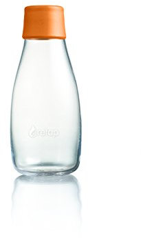 Retap ApS Petite Bouteille d'eau en Verre Borosilicate de 0,3 Litre - Orange
