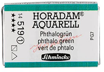 Schmincke – HORADAM® AQUARELL - feinste Künstler-Aquarellfarben, 519 Phthalogrün, 14 519 043, 1/1 Näpfchen