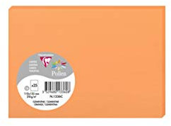 Clairefontaine 1336C Packung mit 25 Karten Pollen in Format C6, 110 x 155mm, 210g, Clementine