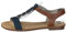 Rieker Femme Sandales 64278,Dame Sandale à lanières,Spartiates,Sandales Gladiator,Chaussures d'été,Confortables,Pazifik/Amaretto / 16,41 EU / 7.5 UK