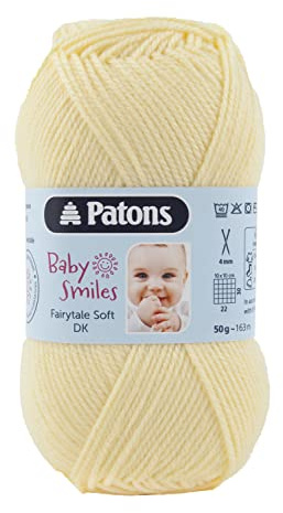 Patons – Fadenknäuel aus der „Baby Smiles“-Reihe, für Doppelstricktechniken, 50 g, Farbe: 1021 Lemon