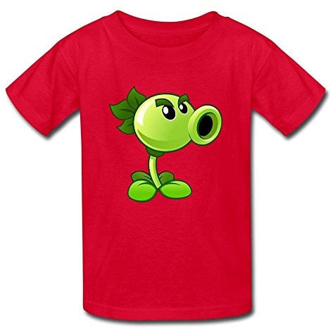 Sixtion Age 7-16 Kid's Plants Vs. Zombies Peashooter 100% Cotton Tee Shirt Small