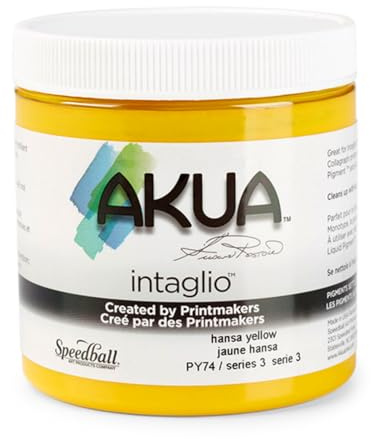 Speedball 8oz Intaglio Hansa Yellow Ink, for Printing, Etching, Monotype, Gel, Collagraph, Brilliant Ink for Craft Tool Kit