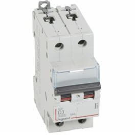 408010 Disjoncteur bipolaire 3A - 2P Courbe D - 6/10kA - À vis - Legrand DX3