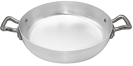Ollas Agnelli Pan de Aluminio BLTF, con 2 Asas en Acero Inoxidable, Plata, 30 cm