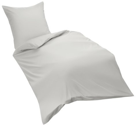fleuresse 603089 Fb. 17 Flanell-Bettwäsche, 155 x 220 cm, Silber