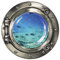 Wandkings Wandsticker Bullauge „Unterwasserwelt - Fischschwarm im Meer - 30 x 30 cm SILBER