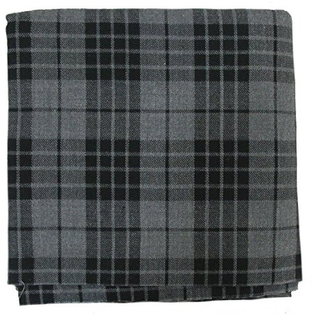 Tartanista - Stoff für Plaids - mit Tartanmuster - 269 x 134,5 cm (106“ x 53“) - Granitgrau