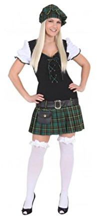 Scottish Girl grün : Kleid, Gürtel und Barett, Erwachsenen-Größe:36