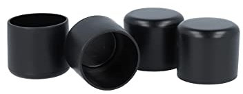 GleitGut 4 x Embout pour Tube 18 mm Protection Pied de Chaise Embout Rond Noir
