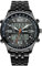FENKOO Herren Sportuhr Japanischer Quartz LCD/Kalender/Chronograph/Wasserdicht/Duale Zeitzonen/Alarm Edelstahl Band Armbanduhr Schwarz