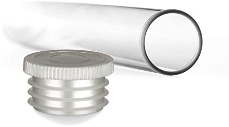 Tuuters 100x Glas Reagenzgläser mit Lamellen-Stopfen (Verschluss) in Silber (160 x Ø16 mm)