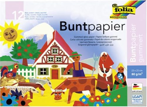 Buntpapier, 12 Blatt, 23x25 cm