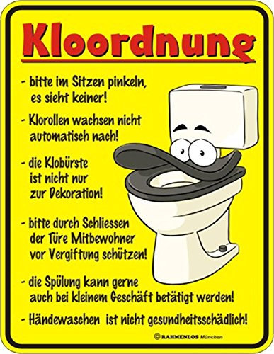 Fun-Schilder ' Klo-Ordnung !!! '