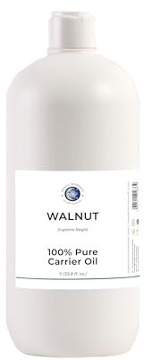Mystic Moments | Walnut Carrier Oil | 1 Litre | Juglans regia oil gives a smooth, conditioning skin and hair feel for massage and cosmetic blends.