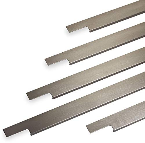 Griffleiste SLIM 445 mm Edelstahloptik gebürstet ZUM EINFRÄSEN (Harpunenstegmontage) Möbelgriff Schrankgriff Küchengriff von SOTECH