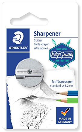 Staedtler Doppelspitzer aus Magnesium, für Blei- und Buntstifte im Standardformat, Höchste Präzision, Superleicht, Blisterkarte mit einem Spitzer, 510 25BK-C