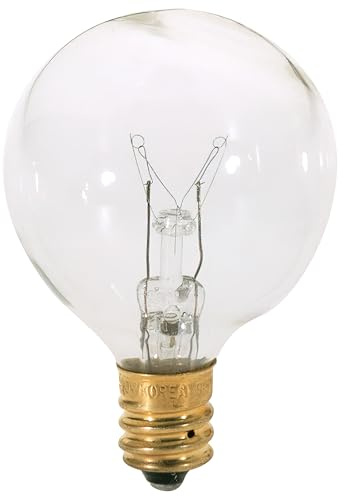Satco S3847 120V Candelabra Base 40-Watt G12.5 Light Bulb, Clear, 1 Count (Pack of 1)