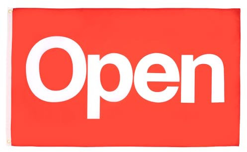AZ FLAG - Flagge Es Ist Offent Rot - 150x90 cm - It'S Open Fahne 100% Polyester mit Messing-Ösen - 110g