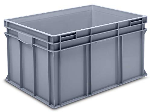 Bac gerbable Europe en PP qualité alimentaire - charge max. 20 kg, gris argenté - capacité 175 l, hauteur extérieure 425 mm, lot de 1