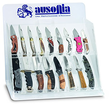 AUSONIA - 99092 VITRINE FÜR TASCHENMESSER AUS PLEXIGLAS, ABMESSUNGEN 34 X 30 X 38, PLATZ FÜR 17 MESSER MIT SICHERHEITSSCHLOSS