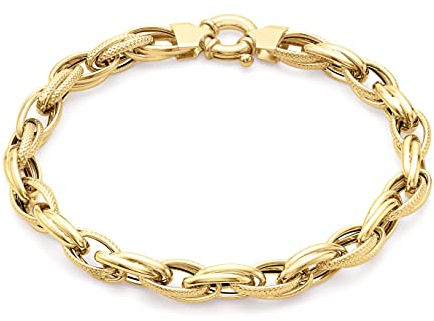 CARISSIMA Damen 9 Karat 375er Gelbgold Diamantschliff Doppelglied Armband 22.5cm 1.22.7394