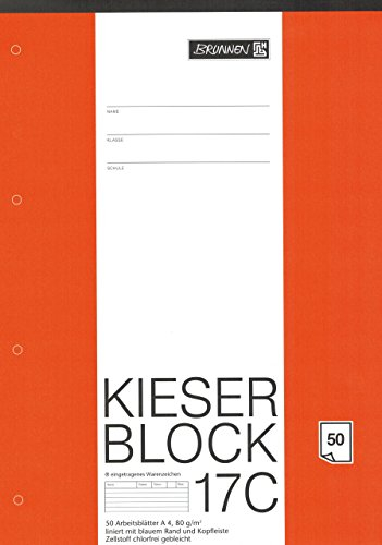 Kieserblock 17C BRUNNEN 50 Blatt / Liniert - DinA4 / 80 g