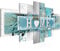 Runa Art - Bilder Home Herz 200 x 100 cm 5 Teilig XXL Wanddekoration Design Blau Grau 504551a