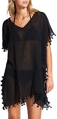 Seafolly Damen Amnesia Kaftan Pareos, Schwarz (Black), One Size (Herstellergröße:O/S)